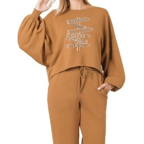 All Roads Lead to Fashion Oversized Jogger Set