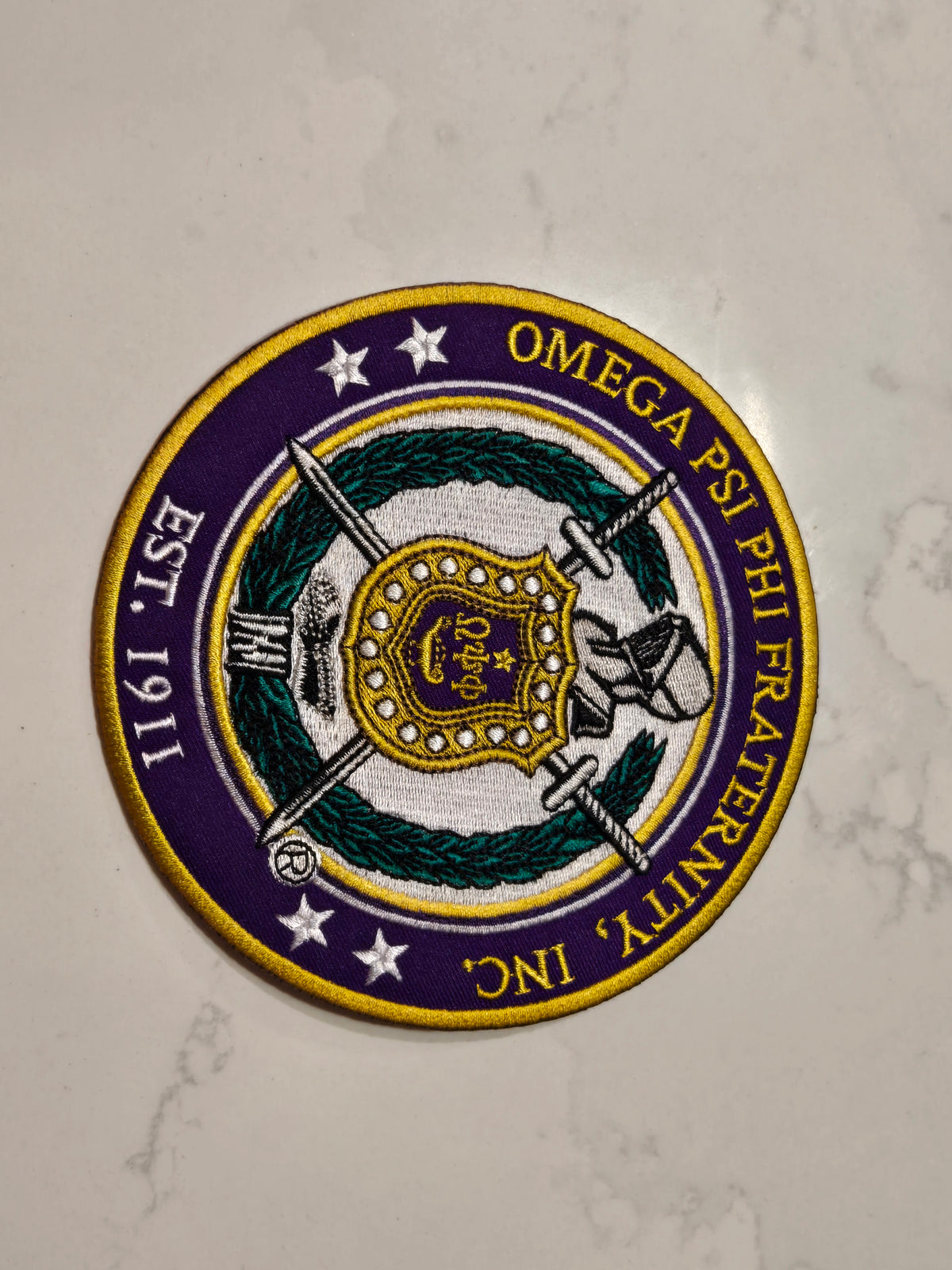 Omega Program Oatch Omega Psi Phi Fraternity, Inc., Embroidered Patch - ROUND (5 INCH ...