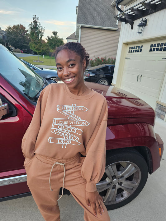 All Roads Lead to Fashion Oversized Jogger Set