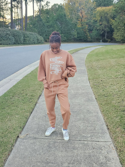 All Roads Lead to Fashion Oversized Jogger Set