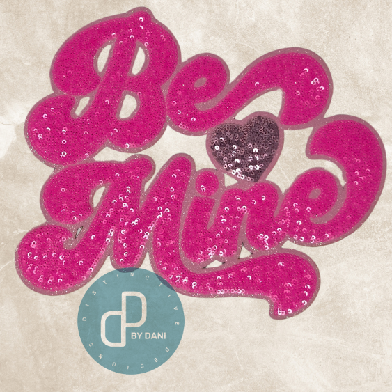 BE MINE SEQUIN Iron-On Patch – Distinctive Designs by Dani
