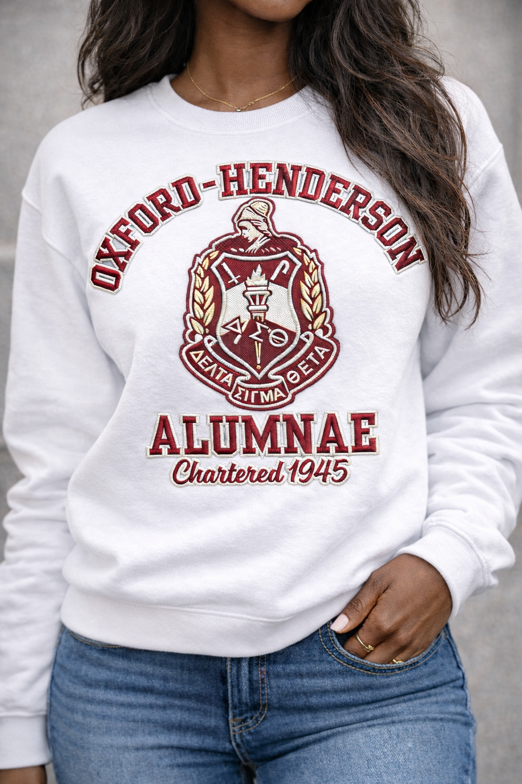 [CHENILLE] Delta Sigma Theta Chapter Sweatshirt |  OXFORD-HENDERSON ALUMNAE