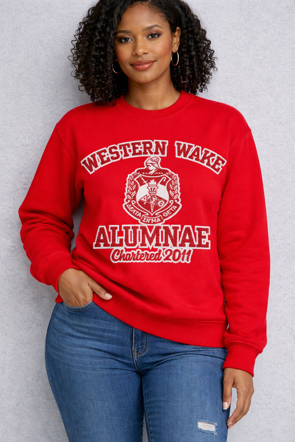 [CHENILLE] Delta Sigma Theta Chapter Sweatshirt - WESTERN WAKE ALUMNAE