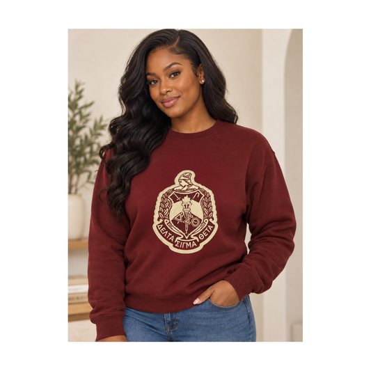 Crimson & Cream Chenille Crest Sweatshirt