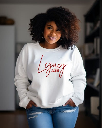 Legacy ΔΣΘ Crewneck Sweatshirt | WHITE