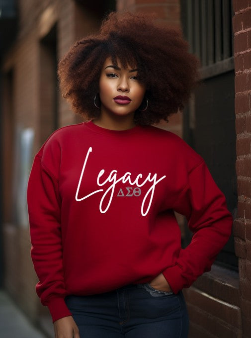 Legacy ΔΣΘ Crewneck Sweatshirt | RED