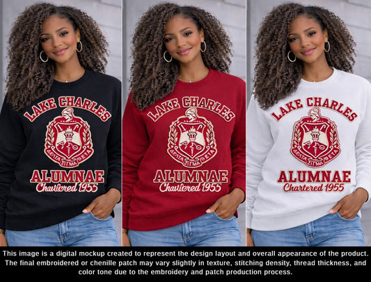 Lake Charles Alumnae | Chartered 1955 Chenille Crest Sweatshirt