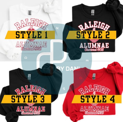 [Screen Print] RALEIGH ALUMNAE CHAPTER Chartered Sweatshirt