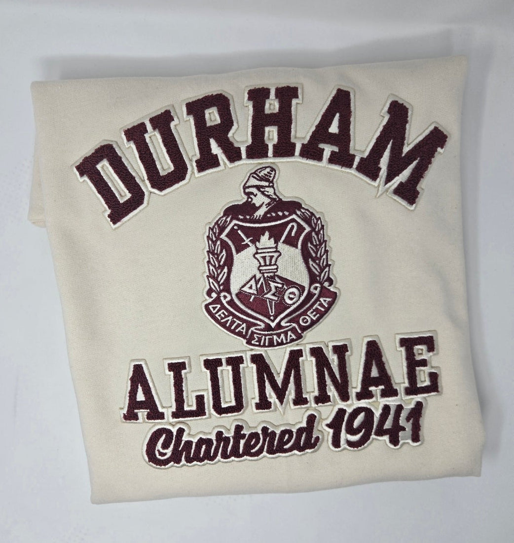 [CHENILLE] DURHAM ALUMNAE CHAPTER | Crimson & Cream Exclusive