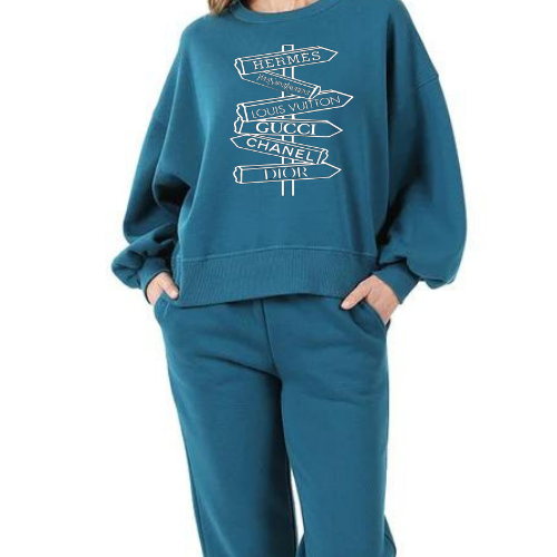 All Roads Lead to Fashion Oversized Jogger Set