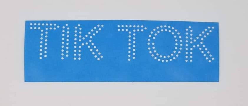 Pre-Cut Rhinestone Template: TIK TOK