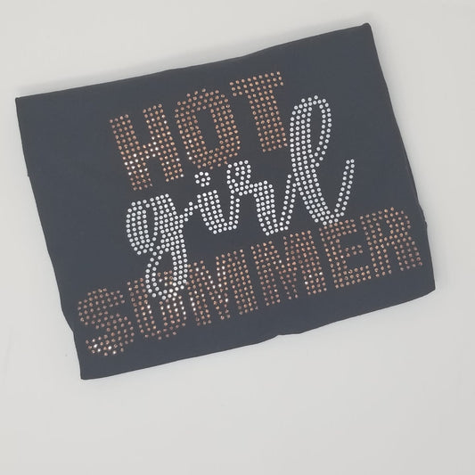 Custom HOT GIRL SUMMER Rhinestone Tee