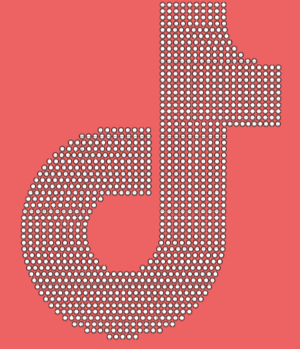 Pre-Cut Rhinestone Template: TIK TOK Symbol